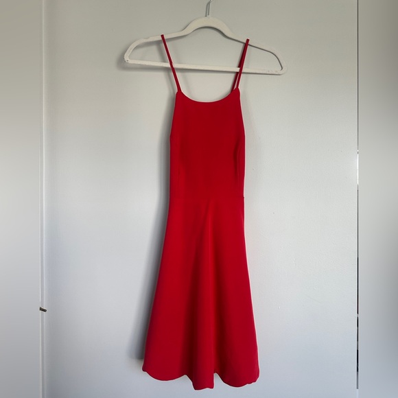 Lulus Dresses & Skirts - Lulu's Red Scalloped Adjustable Spaghetti Strap Open Back Mini Dress